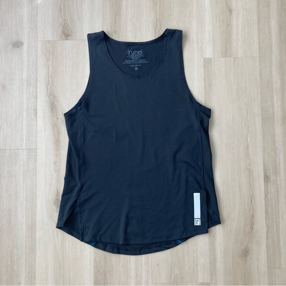 Ruhn Men's Reflective Workout Running Tank Top Black size S